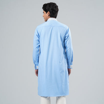 Men’s Sky Blue Embroidered Panjabi