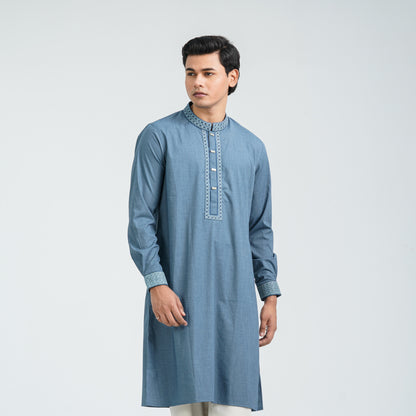 Men’s Blue Blended Panjabi