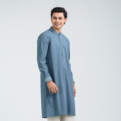 Men’s Blue Blended Panjabi