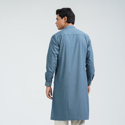 Men’s Blue Blended Panjabi