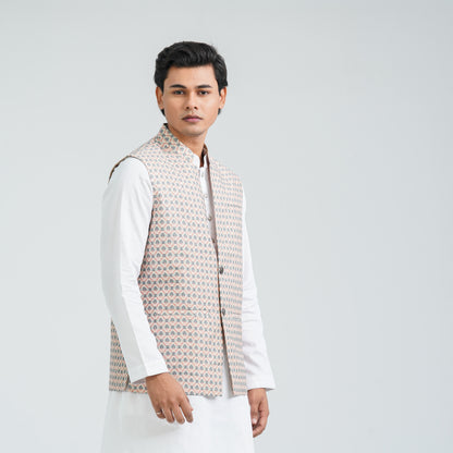 Men’s Pastel Pink Jacquard Vest