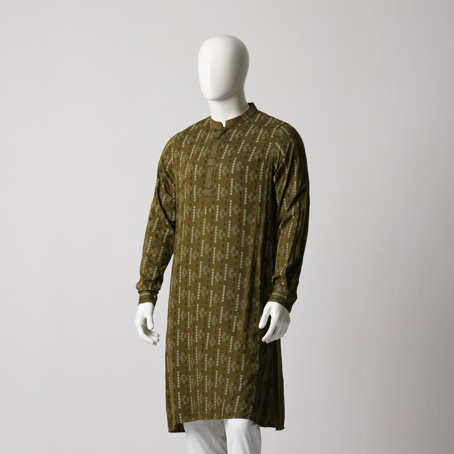 Mens Panjabi-Olive