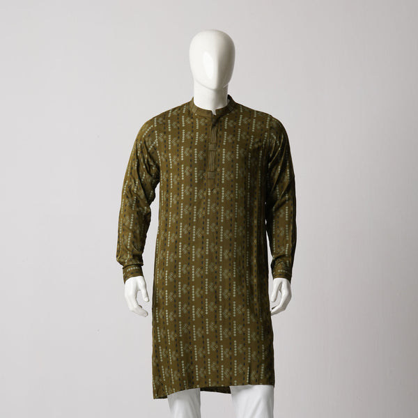 MENS PANJABI-OLIVE