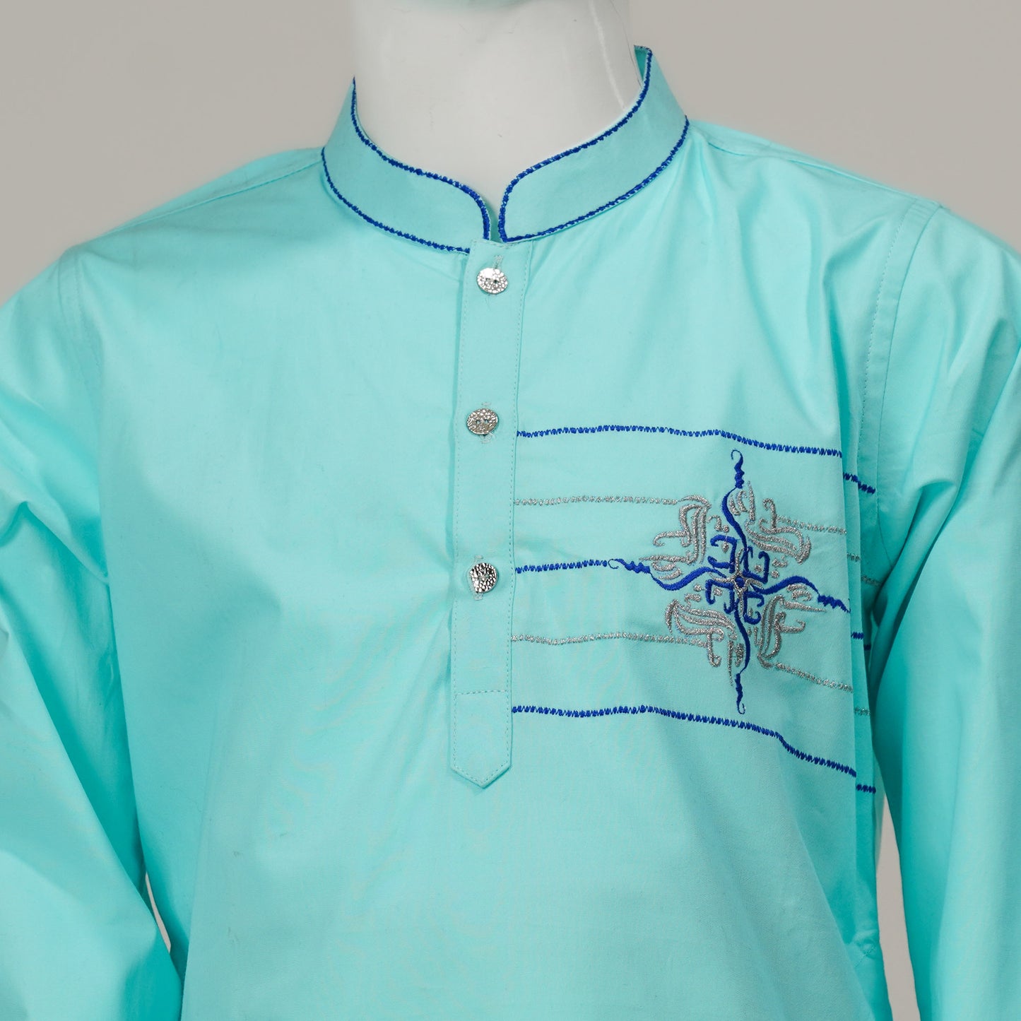 Boys Embroidery Sky Blue Panjabi