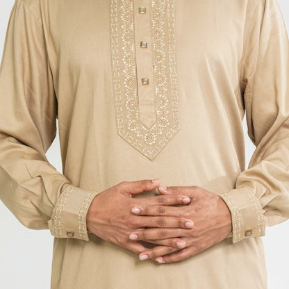 Men’s Bronze Embroidered Kabli