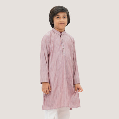 Boys' Pink Stripe Panjabi