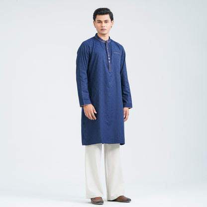 Men's Navy Blended Panjabi