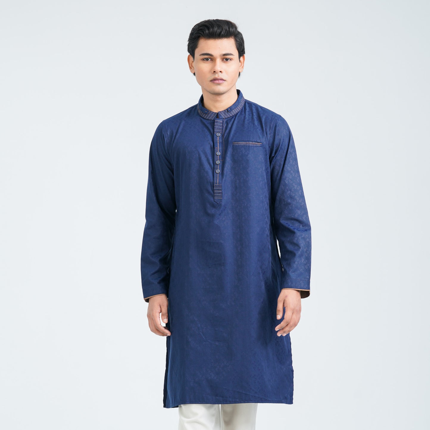 Men's Navy Blended Panjabi
