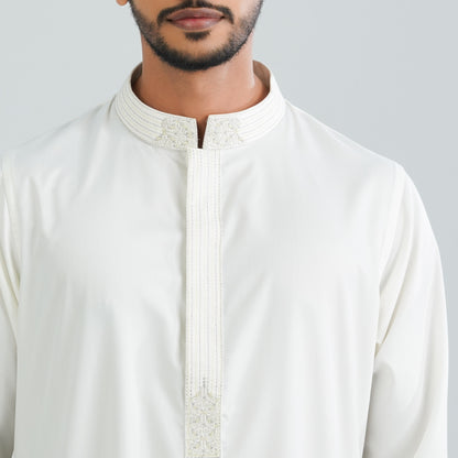 Men’s White Karchupi Panjabi