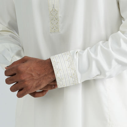 Men’s White Karchupi Panjabi