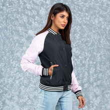 Load image into Gallery viewer, WOMENS BOMBER JACKET -PINK/BLACK
