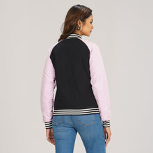 Load image into Gallery viewer, Womens Bomber Jacket -Pink/Black
