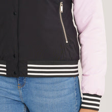 Load image into Gallery viewer, Womens Bomber Jacket -Pink/Black
