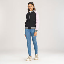 Load image into Gallery viewer, Womens Bomber Jacket -Pink/Black
