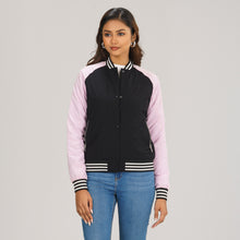 Load image into Gallery viewer, Womens Bomber Jacket -Pink/Black
