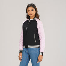 Load image into Gallery viewer, Womens Bomber Jacket -Pink/Black
