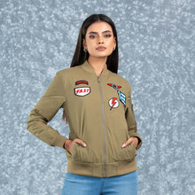 Load image into Gallery viewer, WOMENS BOMBER JACKET- OLIVE
