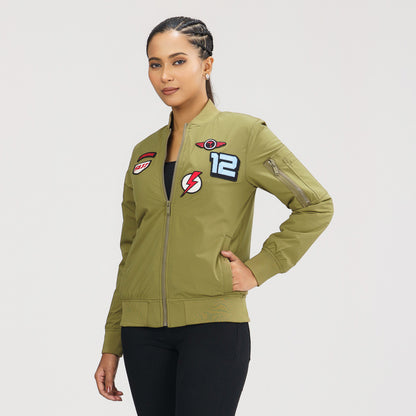 Womens Bomber Jacket- Olive