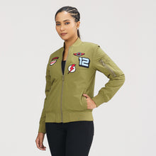 Load image into Gallery viewer, Womens Bomber Jacket- Olive
