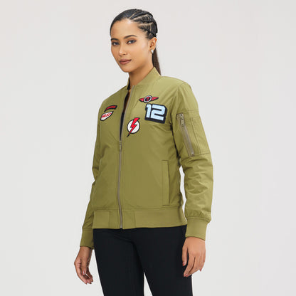 Womens Bomber Jacket- Olive