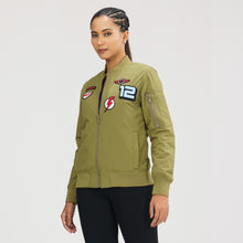 Load image into Gallery viewer, Womens Bomber Jacket- Olive
