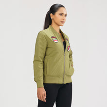 Load image into Gallery viewer, Womens Bomber Jacket- Olive
