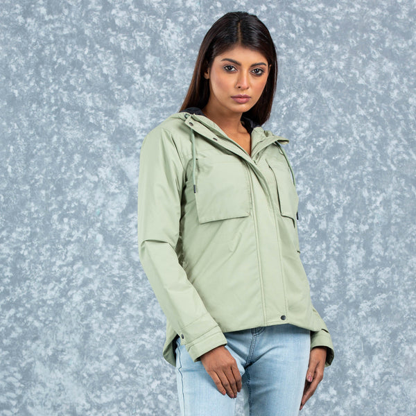 WOMENS WINDBREAKER JACKET- LIGHT OLIVE
