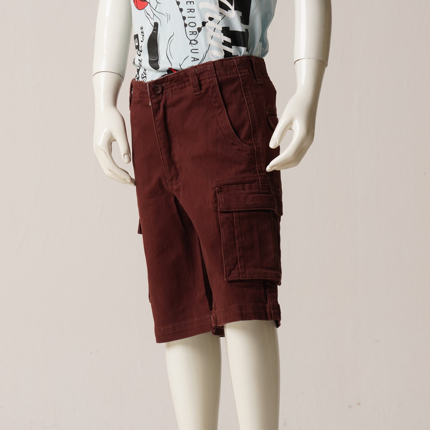 SHORT CARGO PANT-MAROON 1