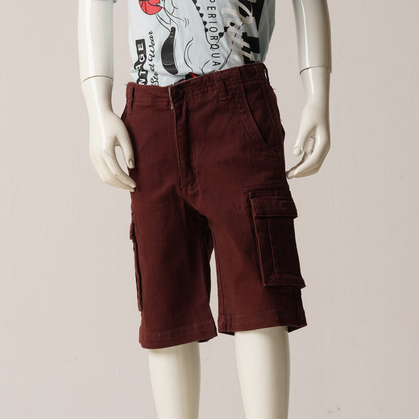 SHORT CARGO PANT-MAROON 1