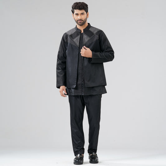 Mens Black Three  Piece Set