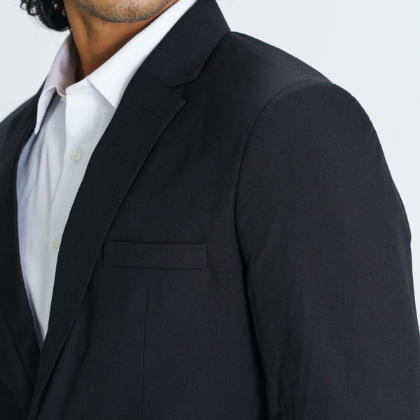 Men's Black Strip Casual Blazer