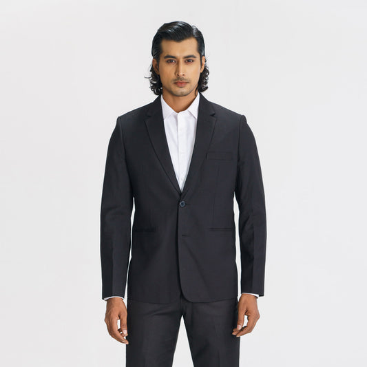 Mens Black Strip Casual Blazer