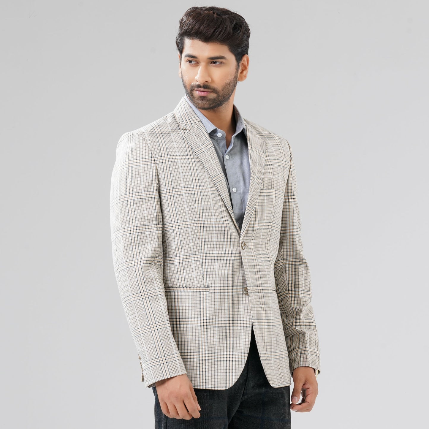 Men Brown Stripe Blazer