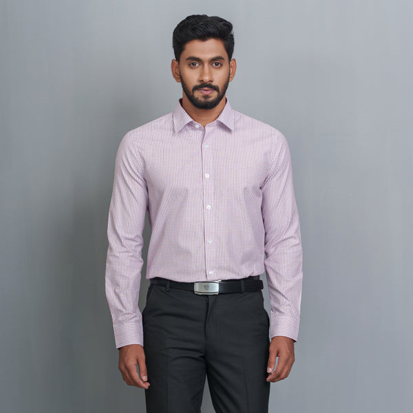 Mens Formal Shirt- Pink Check