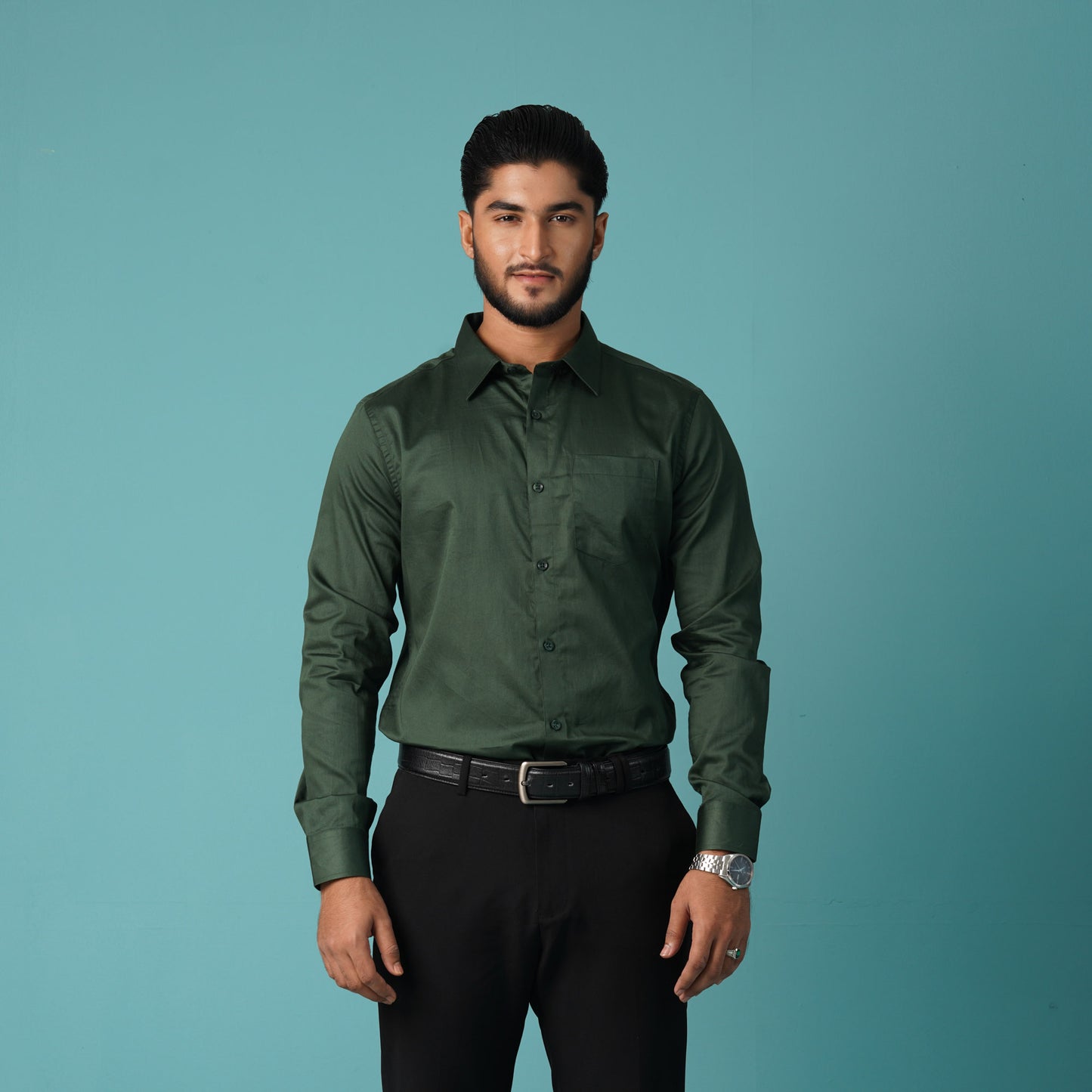 Mens Formal Shirt-Green