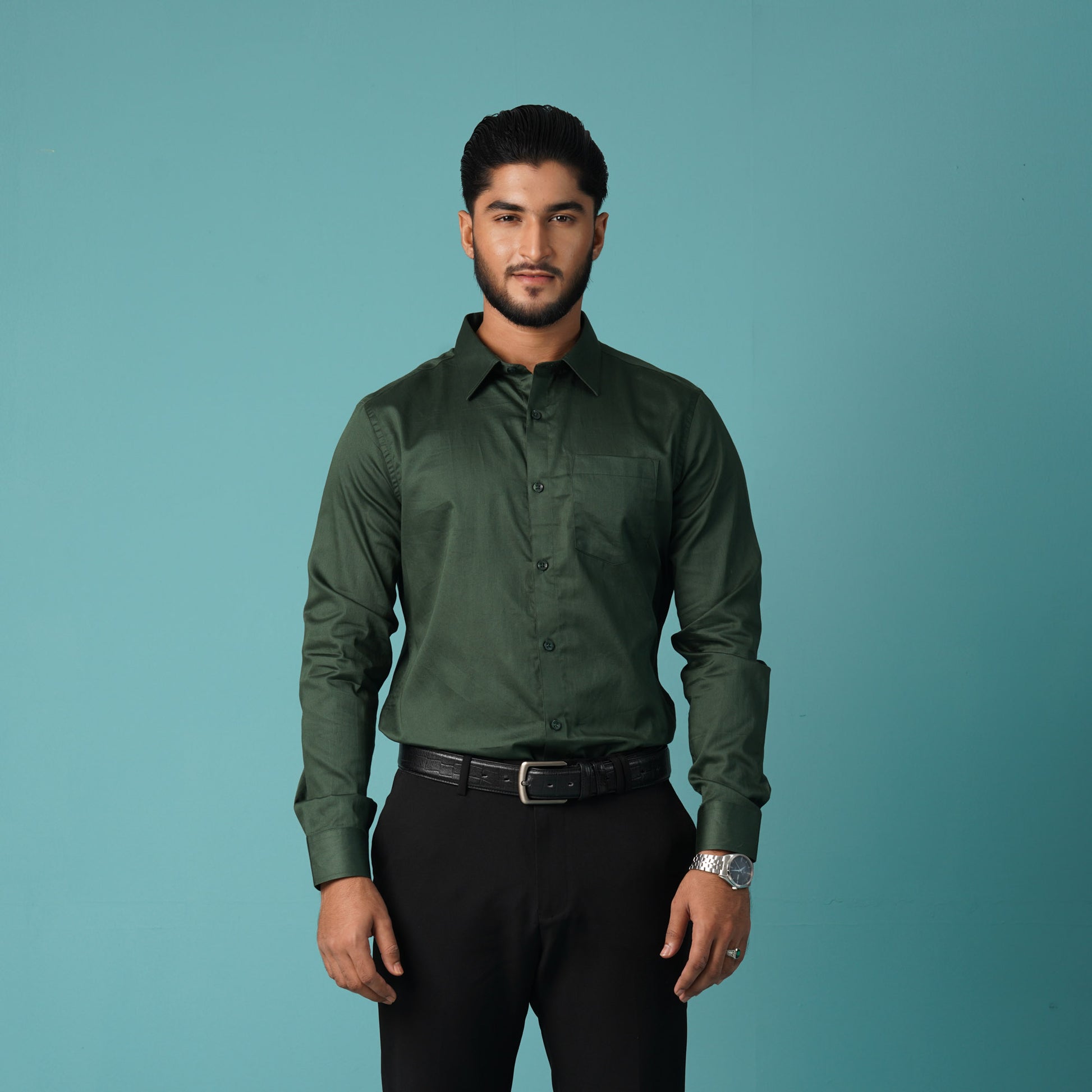 Mens Formal Shirt-Green – TwelveBd