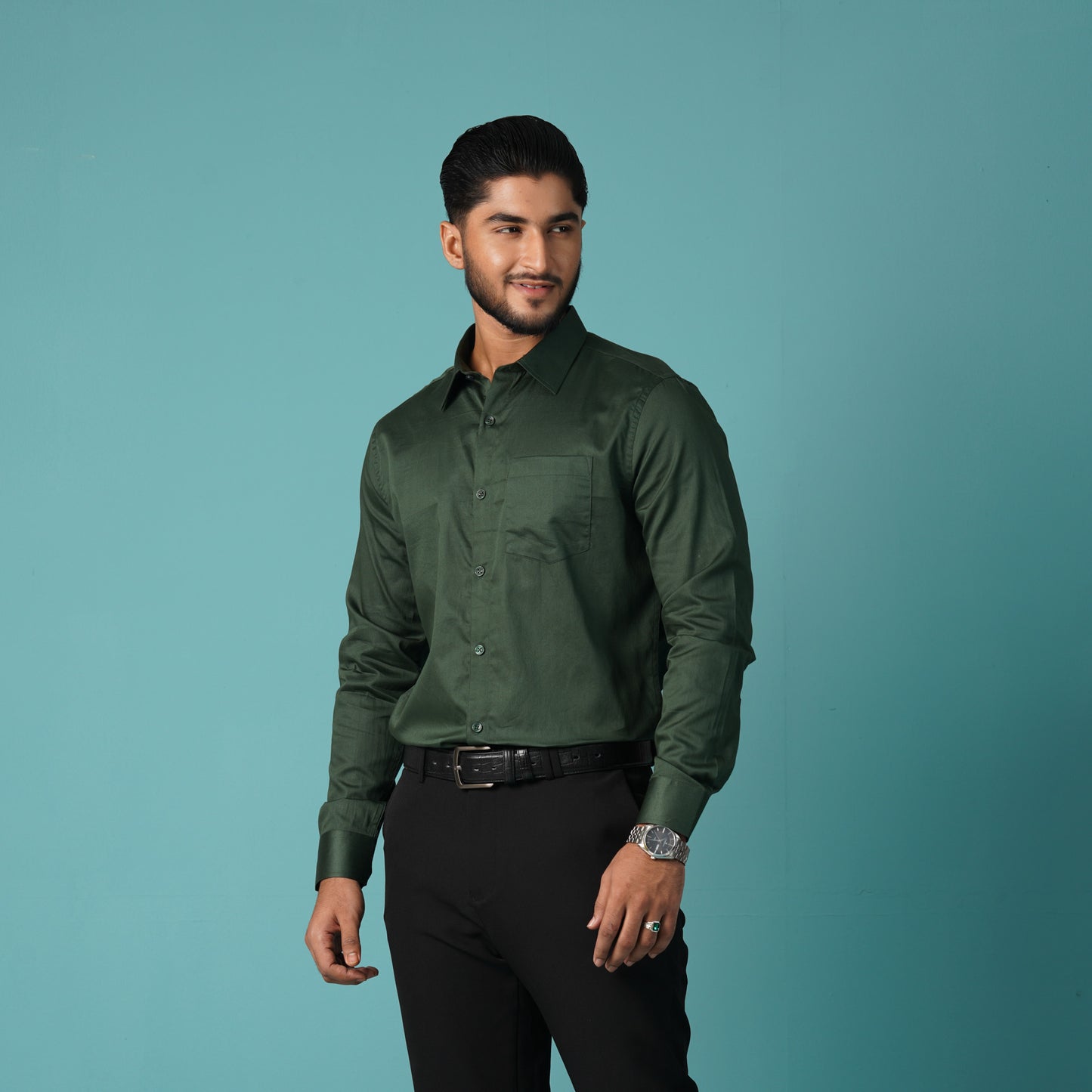 Mens Formal Shirt-Green