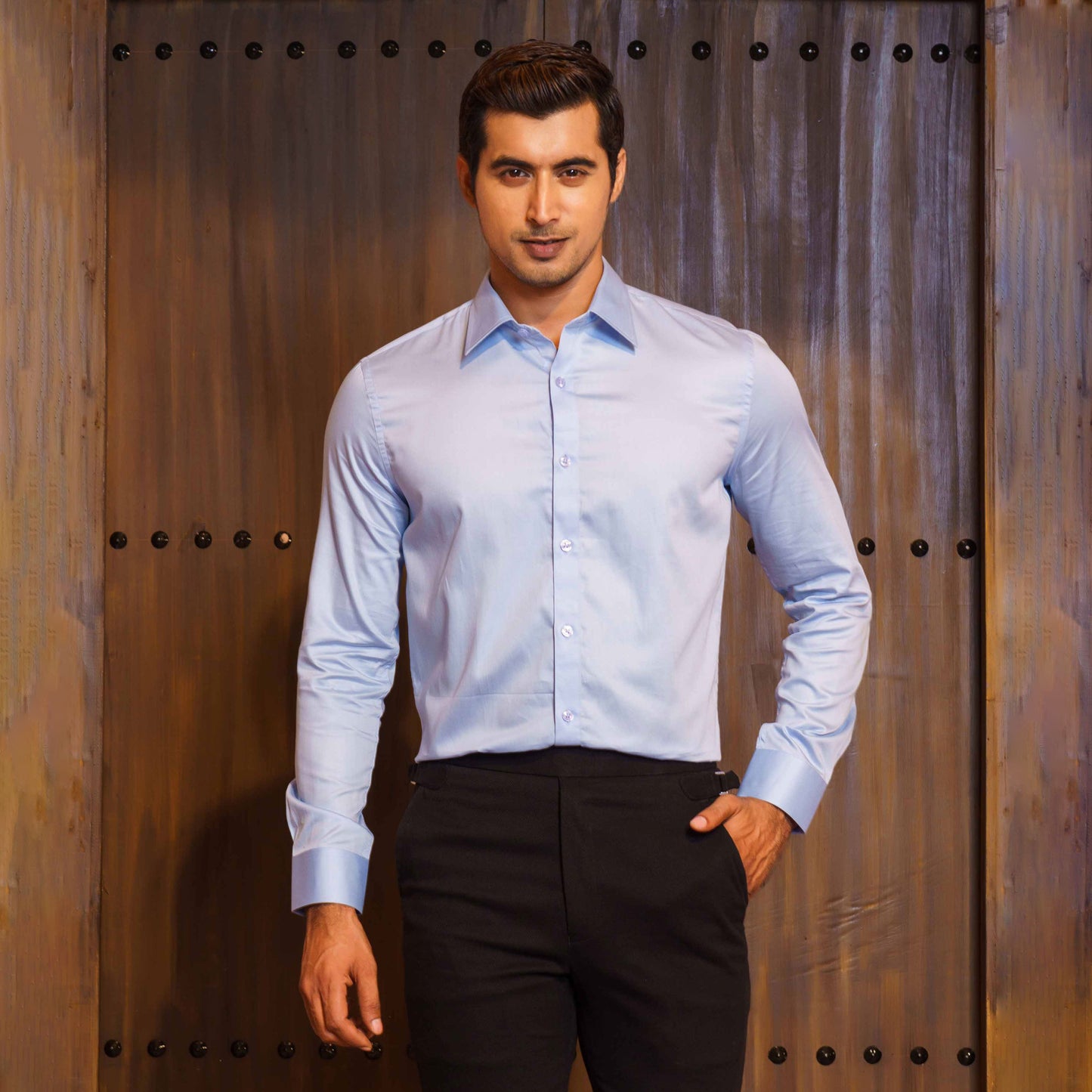 Mens Sky-Blue Formal Shirt