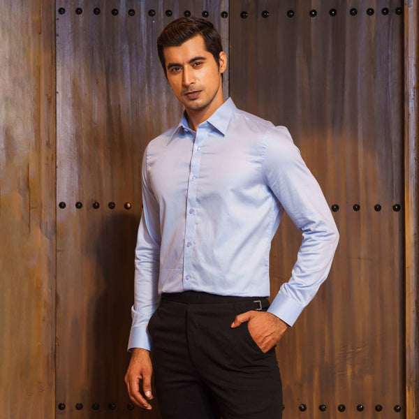 Men's Sky-Blue Formal Shirt