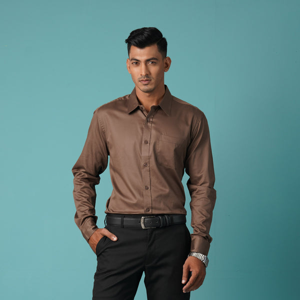 Men's Brown Formal Shirt