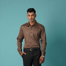 Load image into Gallery viewer, MENS FORMAL SHIRT-BROWN
