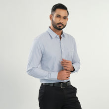 Load image into Gallery viewer, Men&#39;s Blue Stripe Formal Shirt
