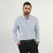 Load image into Gallery viewer, MENS FORMAL SHIRT-BLUE STRIPE
