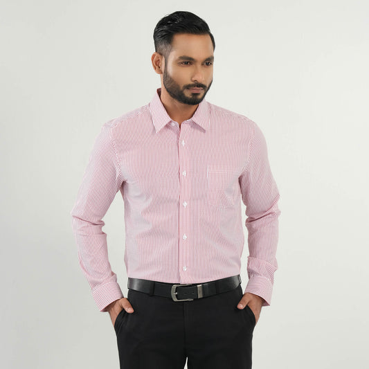 Mens Red Stripe Formal Shirt