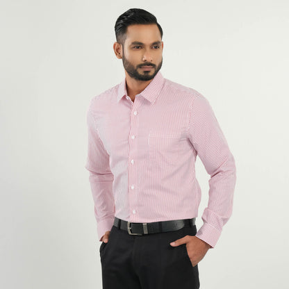 Mens Red Stripe Formal Shirt