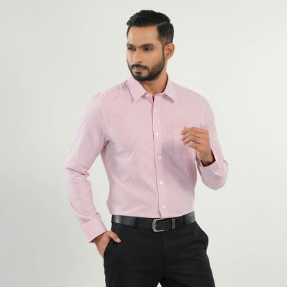 Mens Red Stripe Formal Shirt