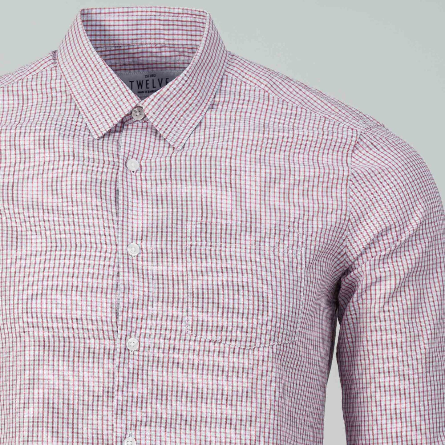 Mens Red Check Formal Shirt
