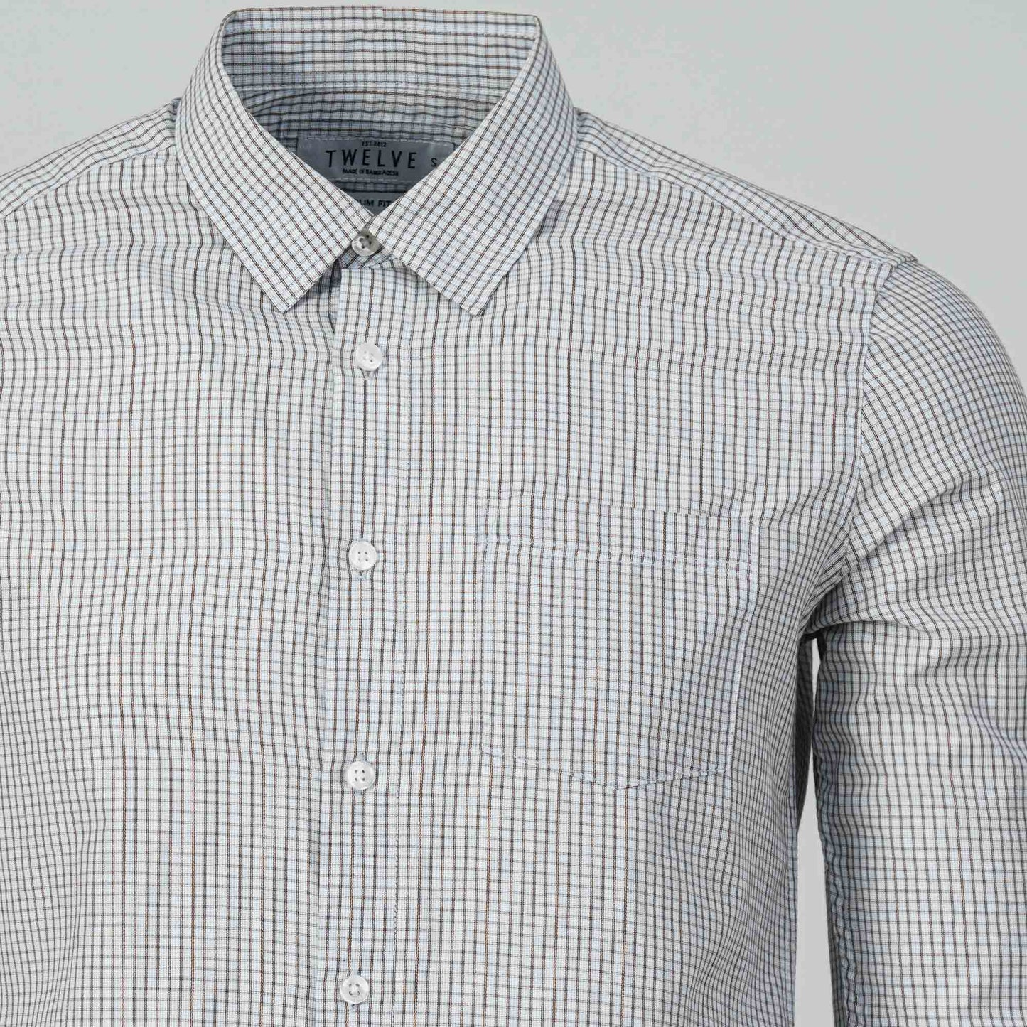 Men's Formal Brown Check Shirt