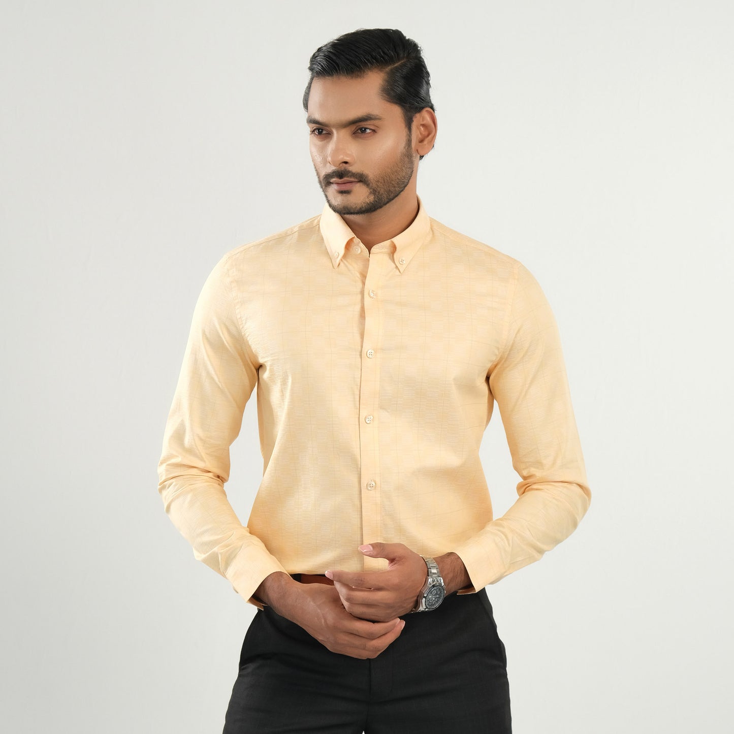 Mens Yellow Formal Shirt