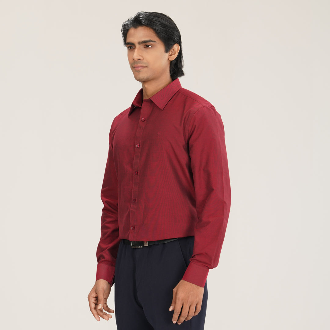 Mens Formal Shirt-Maroon